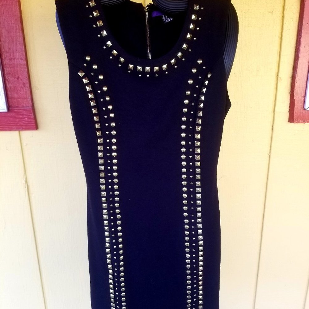 BLACK PARTY DRESS WITH GOLD STUDS